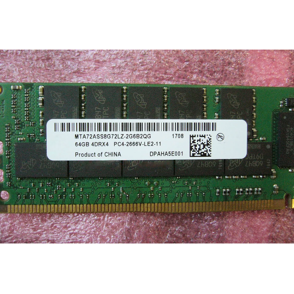 

1 pcs 64GB 64G 4DRX4 DDR4 2666 PC4-2666V For MT RAM MTA72ASS8G72LZ-2G6B2QG Server Memory Fast Ship High Quality