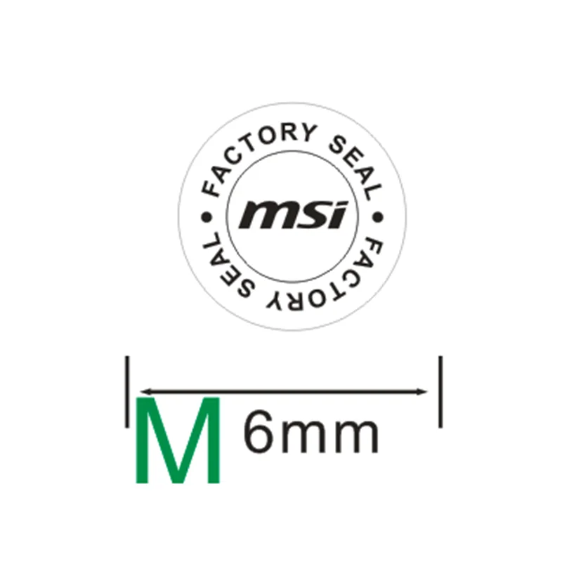 1000pc 기가 바이트 Asustek Dylan MSI 비디오 카드 스프링 나사 깨지기 쉬운 스티커 AMD 범용 변조 달걀 껍질 라벨 무료 배송