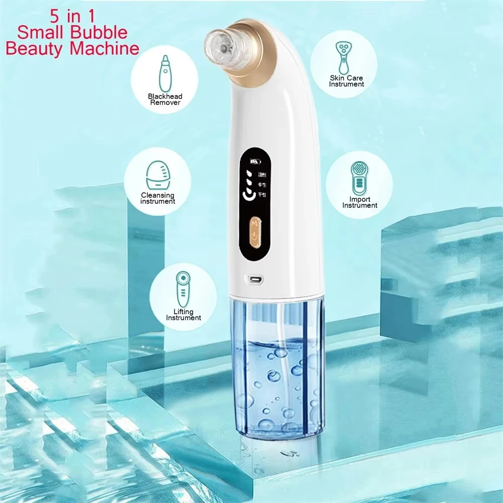 Electric Blackhead Small Bubble Blackhead Remover USB Water Cycle Pore Acne Pimple Removal Vacuum Suction Facial Nose Cleaner 4