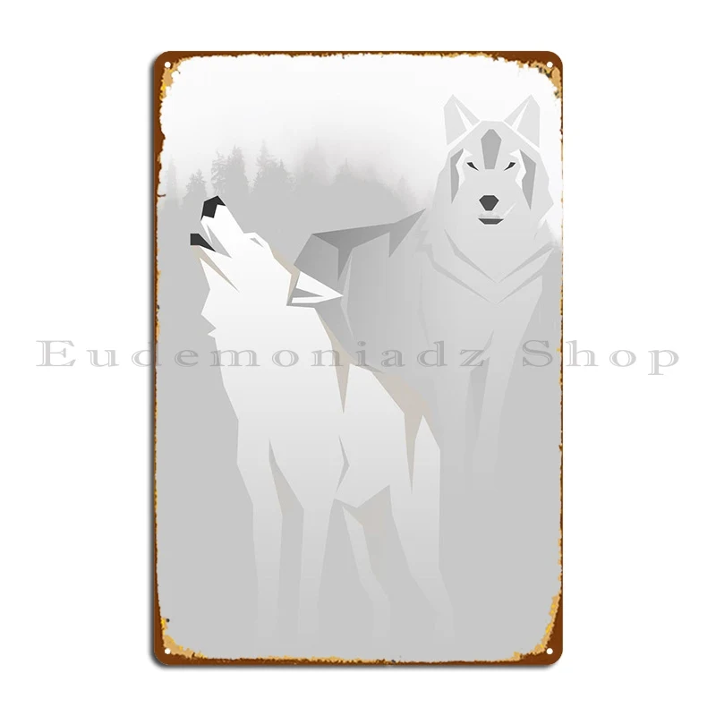

Wolves In The Mountains Metal Plaque Vintage Pub Club Bar Customized Wall Mural Tin Sign Poster