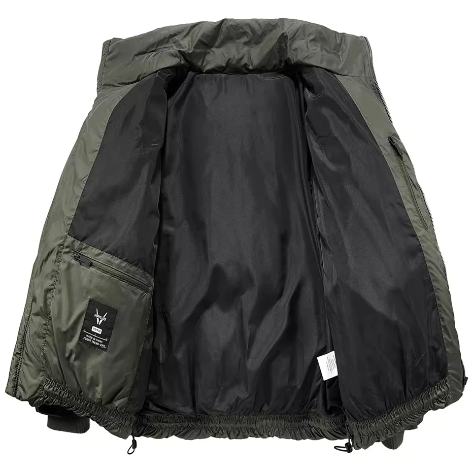Winter Down Jacket Men Techwear Cargo Down Coat Fashion Casual Puffer Jacket Male Tactical Function