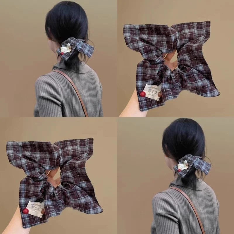 Chic Lace-Trimmed Knitted Hair Ties - Korean Style Retro Accessories