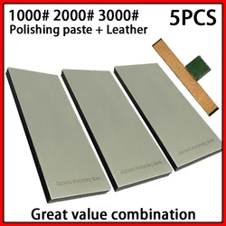 Enhanced Non - slip Base Diamond Sharpening System with 15° Whetstone and Leather Polisher - Ships within 24 hour (Recommended set G)