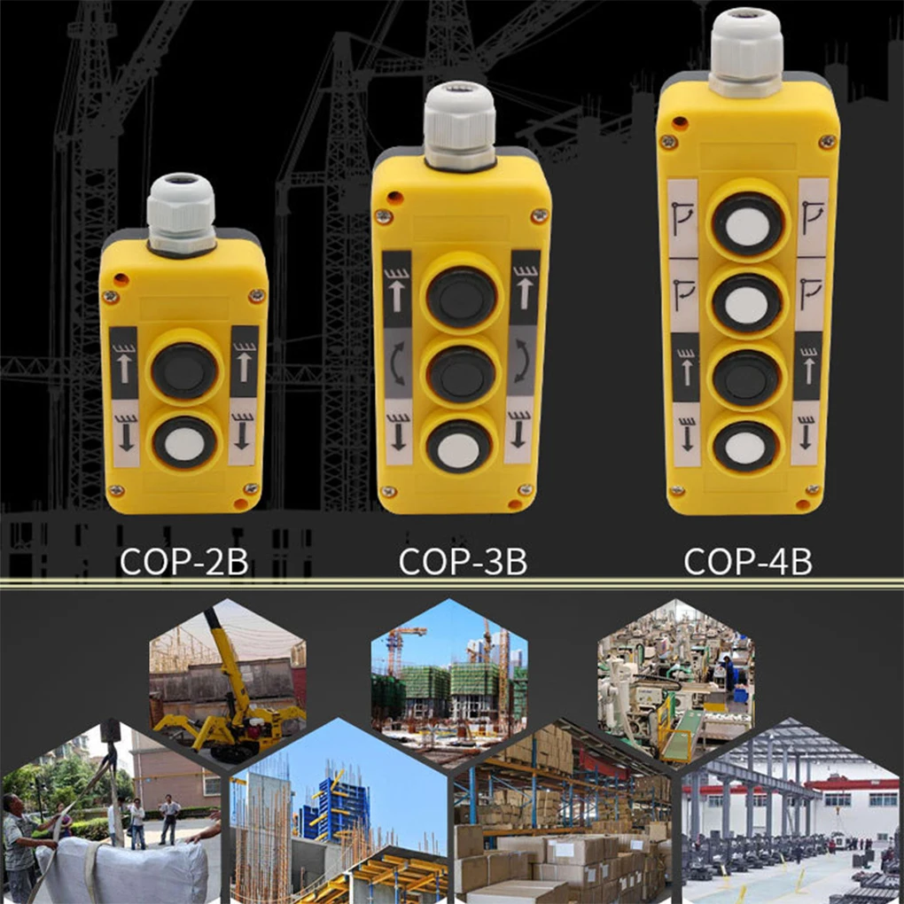 Crane Remote Control Crane Push Button Switch COP-2B Electric Crane Remote Control Push Button Car tail lift button switch Rainproof Emergency Stop Switch