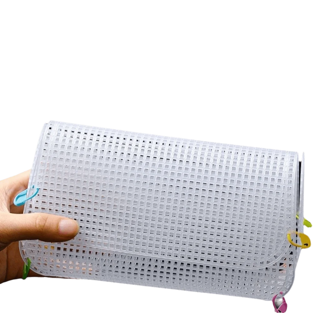 DIY Plastic Weaving Plastic Mesh Cloth White Craft Bag Fixed Grid Sheet Handmade Knitting Crochet Bags Plate Bag Accessories