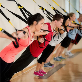 Suspension Trainer System Resistance Trainer Fitness Straps Multi-Function Bodyweight Resistance Bands for Full Body Workout 5