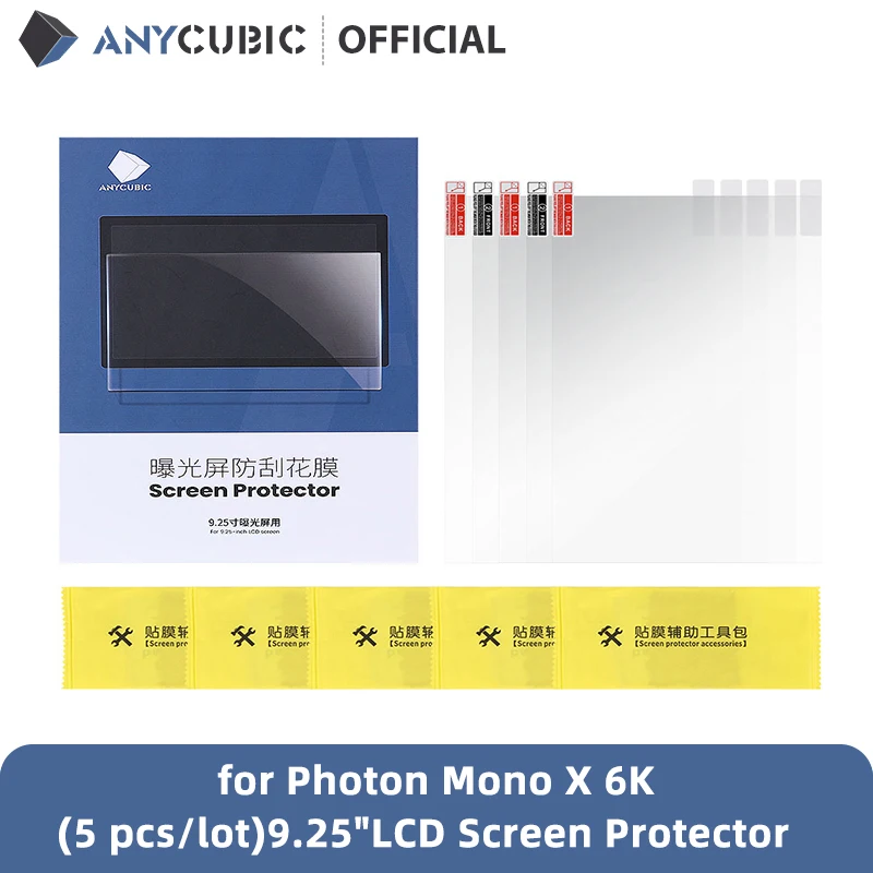 ANYCUBIC 3d Printer Parts 5pcs LCD Screen Protector Set For Photon Mono 4K,Photon Mono X(6K)6.23/8.9/9.25 inch pla filament biodegradable 3D Printing Materials