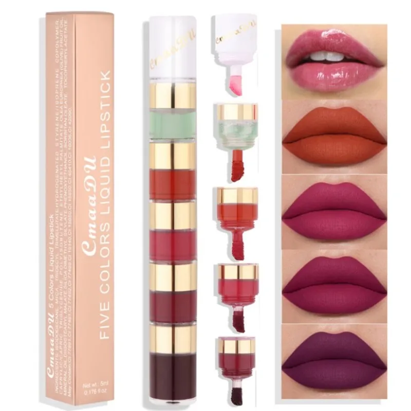 Conjunto De Lapiz Labial 5 En 1