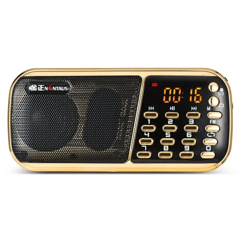B853 Portable Small Audio Old Man Portable FM Radio MP3 Format Player Supports Dual TF Card U Disk and External Mini Audio Radio