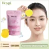 Turmeric Kojic Acid Cleansing Pads Daily Pores Cleaning Makeup Dead Skin Removal Oil Control Nourish Exfoliating Facial Sponge 1