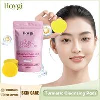 Turmeric Kojic Acid Cleansing Pads Daily Pores Cleaning Makeup Dead Skin Removal Oil Control Nourish Exfoliating Facial Sponge 1