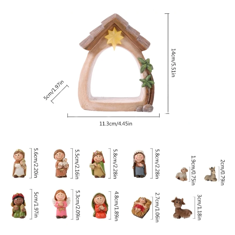 Holy Family Figures Crafts TV Shelf Fireplaces Room Christmas Decoration M68E