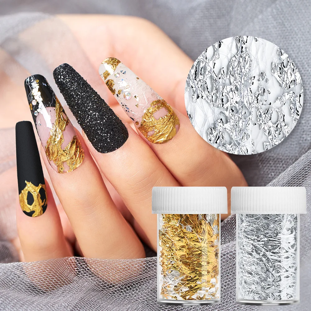 3D Mesh Nail Sticker Gold Silver Net Line Tape on Nails Holo Adhesive Silk Foil Nail Art Decorations Polish Decals 1PC