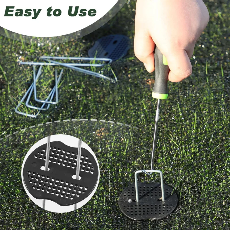 50pack Landscape Staples Gasket Garden Stakes Pins U-Shaped Staples Anti-Rust Ground Sod Pins Yard Stakes for Weed Fabric Tubing