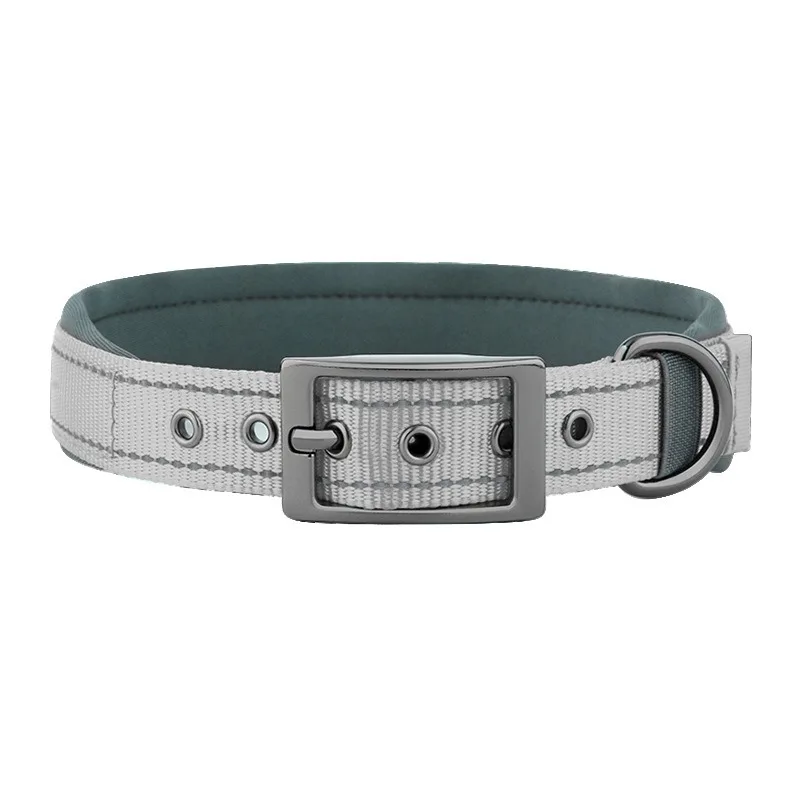 thumbnail image 1 of Collares para perros con forro de material de buceo transfronterizo, collares para mascotas con hebilla de cuero reflectante, collares para perros grandes, medianos y pequeños, 1 of 5