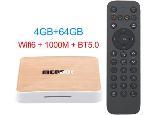 MECOOL KM6 Deluxe – TV Box Android 4K Con HDR, 4GB/64GB, Wi-Fi 6, Google Assistant. Nuovo, Nero, Con Certificazione Google.