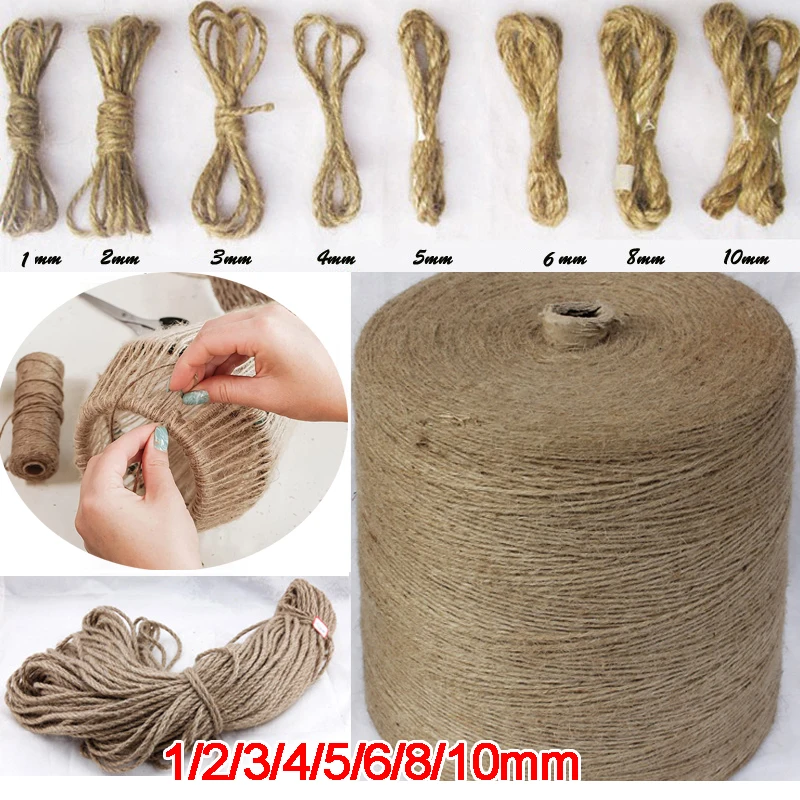 Wholesale Jute Ribbon Bows Gift Rope String Party Wedding Crafts Jute Cord Twine  Roll Sewing Handmade DIY Christmas Decoration - AliExpress