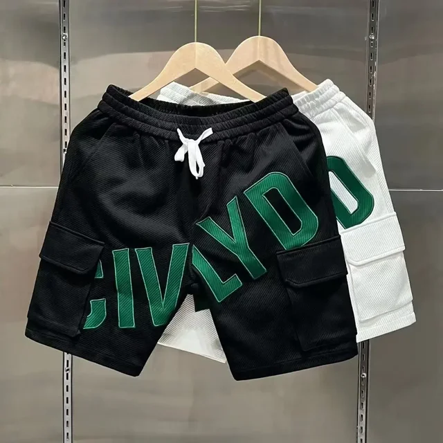 2024 Summer Men's Shorts Japan Fashion Streetwear Harajuku Letter