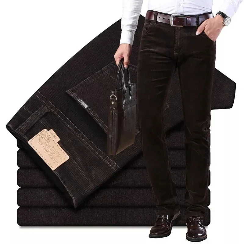 2024 Spring and Autumn New Business Men's jeanStraight Corduroy Corduroy Pants Breathable High Quality Multicolor Casual Pants