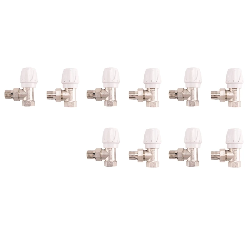 

Thermostatic Radiator Valve 10Pcs 15Mm X 1/2Inch Thermostatic Angle TRV Thermostatic Radiator Valve For Home Office