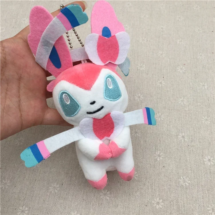 21PCs/set Pokemon Charmander Eevee Plush Doll Pendant Stuffed Bulbasaur Squirtle Pendant Plush Keychain