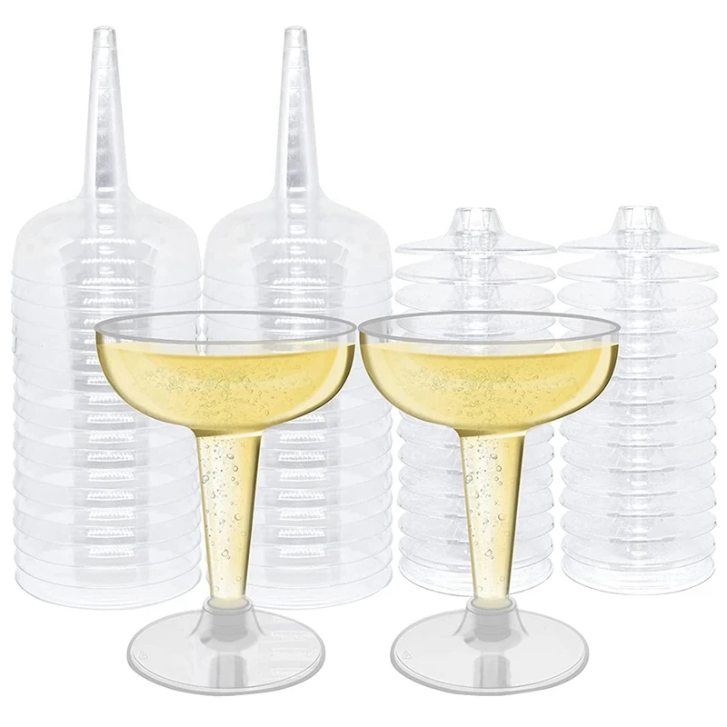 

50 упаковок, пластиковые бокалы, 4 унции одноразовых бокалов для мартини для вечеринок, штабелируемые пластиковые бокалы для коктейлей