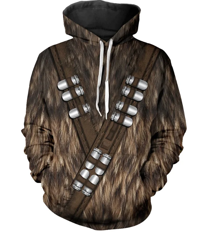 Star Wars Chewbacca Warrior Chewie Cosplay Hoodies Jackets Hooded Pullover Sweatshirt Teenager Adult Sportswear Coat Top