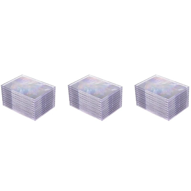 Hot Kf-Cards Sleeves Top Loaders 30 Hard Plastic Card Protector Clear Card Brick + 6 Display Stand
