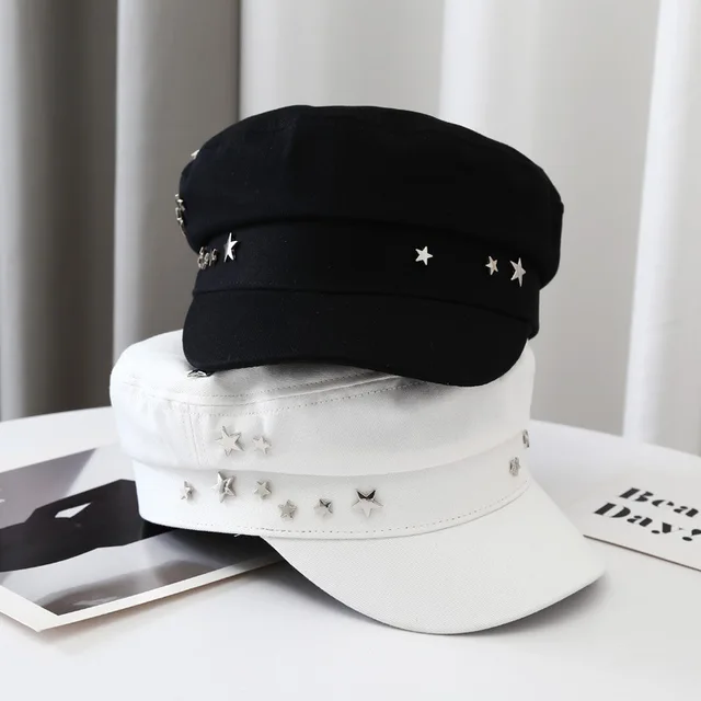 Women's Beret Hat Cotton Navy Style British Retro Painter Cap_voghion.com