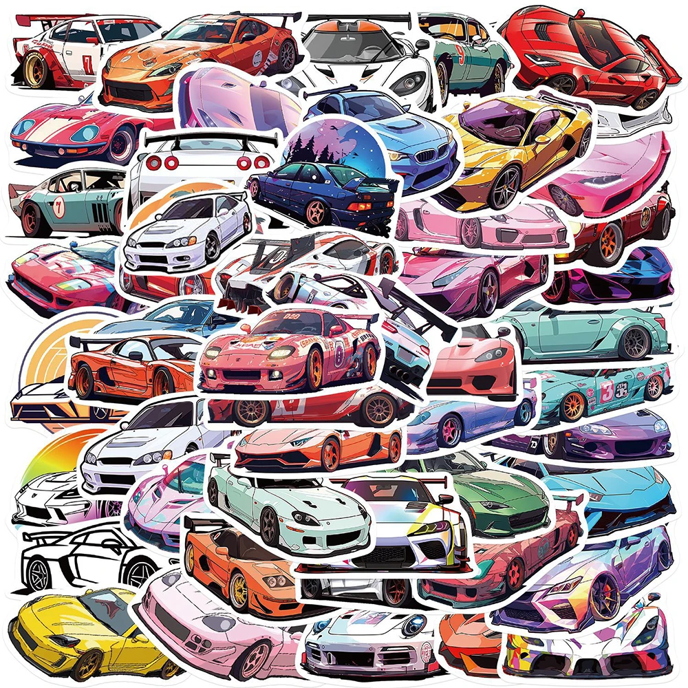 

10/30/50PCS Cartoon JDM Car Graffiti Stickers Kids Anime Decals Toy DIY Motorcycle Luggage Waterproof PVC Cool Sticker Wholesale