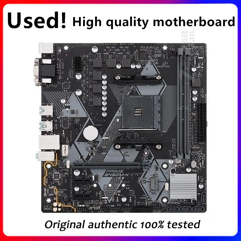 Per B450 Prime B450M-K Presa Della Scheda Madre Am4 Per Amd B450 Ddr4 Usb3.0 Sata3 Scheda Madre Desktop Originale Scheda Madre Usata