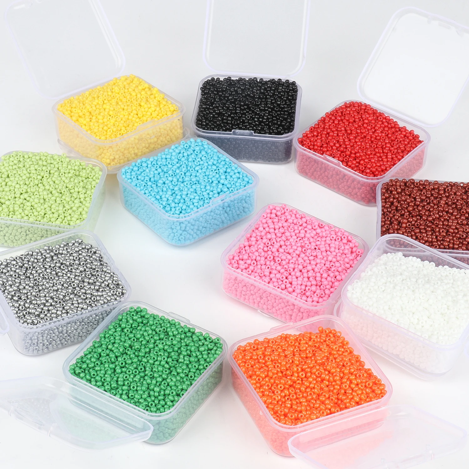 4000pcs/box 2mm Charm Czech Glass Seed Beads Small Round Loose Bead For  Jewelry Making DIY Bracelet Necklace Beads Accessories