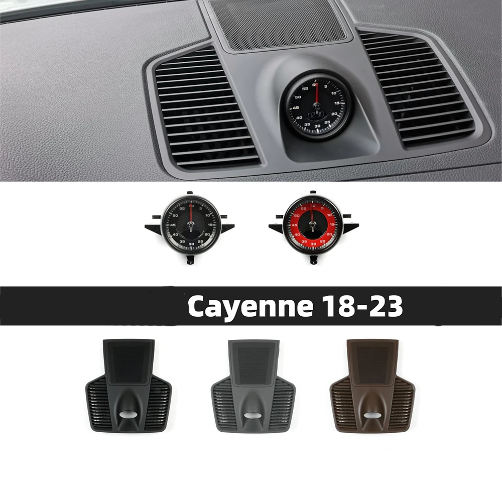 

Car Instrument Dashboard Panel Upper Cover For Porsche Cayenne 2018-2023 LCD Stopwatch Upgrade Watch Trim with Clock Fit Styling