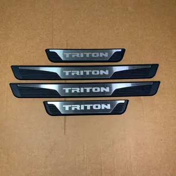 For Mitsubishi Triton 2023 2024 2025 2026 Auto Door Sill Pedal Cover Scuff Plate Trims Protector Sticker Car Styling Accessories 1