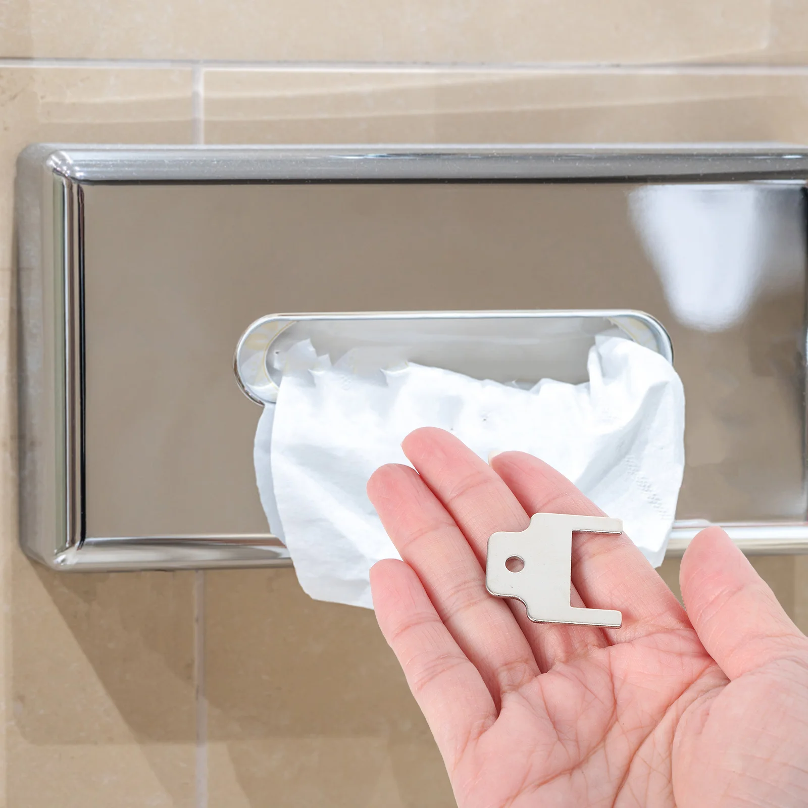 4pcs Roll Tissue Case Lock Key Part Paper Towel Dispenser Key Roll Toilet Paper Dispenser Keys Toilet tissue dispenser keys