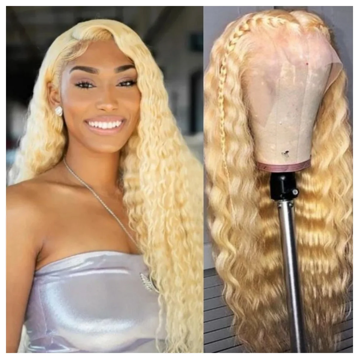 

30 32 Inch Honey Blonde Deep Wave Wigs 13x4 Transparent Lace Frontal Wig Brazilian 150% Curly Colored Pre Plucked Glueless Wigs