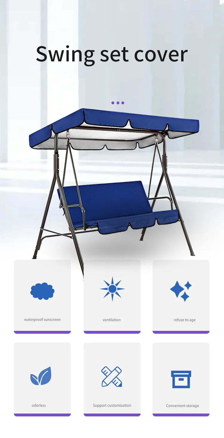 3-Seat Swing Seat and Ceiling Cover Garden Swing Hammock Tent Waterproof UV Protection Courtyard Swing Cover (not include swing)