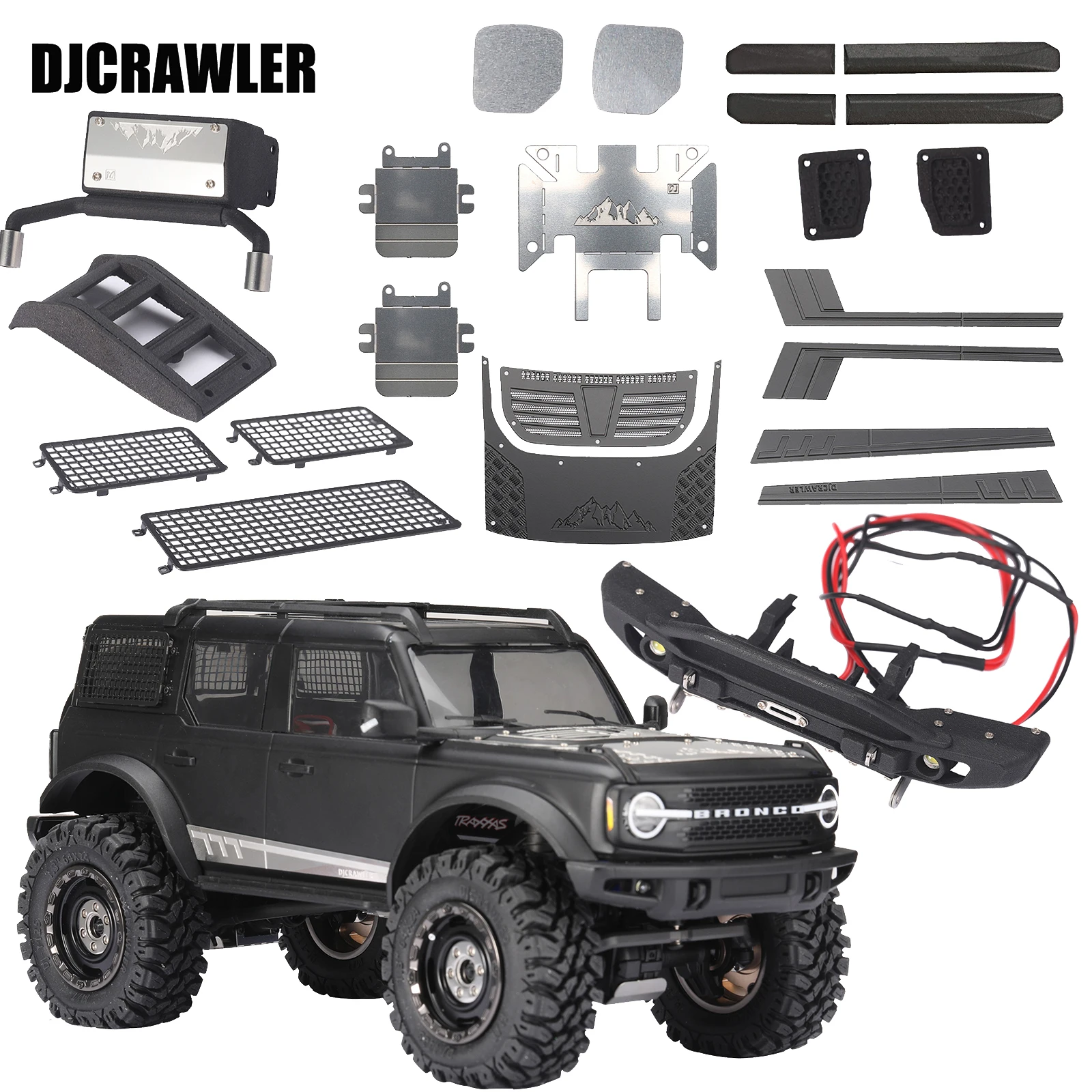 Compatible With TRX4M For Defender 1/18 RCクローラーカーアクセサリーパーツアルミ合金フロン  Compatible With TRX4M For Bronco 1/18 RCクローラーアップグレードパーツCNCアルミフロントリ For  Bronco For Defender For TRX-4M 1/18 RC クローラーカー用 アルミ合金 ... Compatible With TRX4M For Bronco 1/18 RCクローラーアップグレードパーツCNCアルミフロントリ