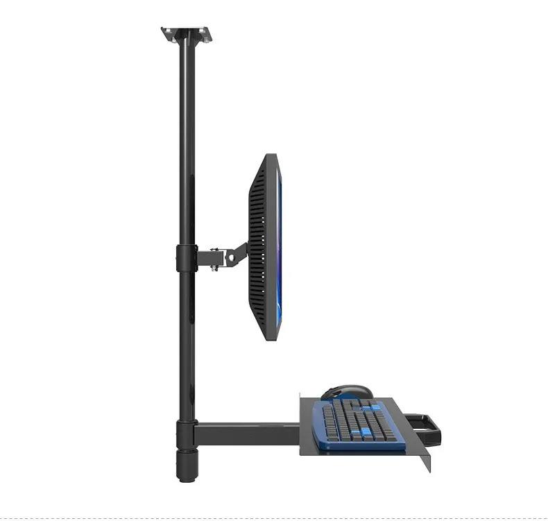 Customized Ceiling Mount Sit-Stand Workstation Full Motion Monitor Keyboard Holder Assembly Line Work Station W817