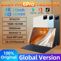 2024 Global Version Tableta PC Pad 6 Pro Original MTK6797 Android 13 10000mAh 16GB + 1TB ROM MI 5G Dual SIM WIFI 4K HD TAB