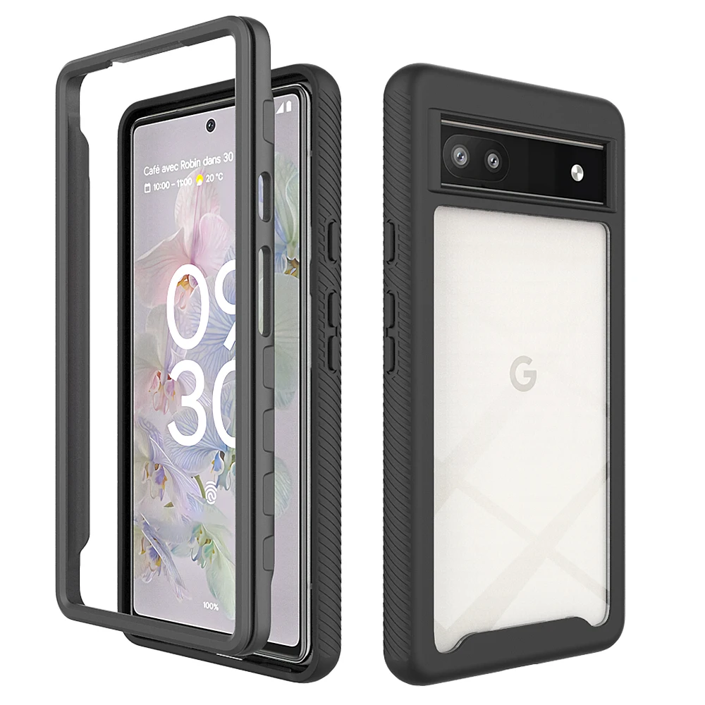 Heavy Duty Rugged Armor Shockproof Case with Soft TPU and Hard Plastic Transparent Back Cover