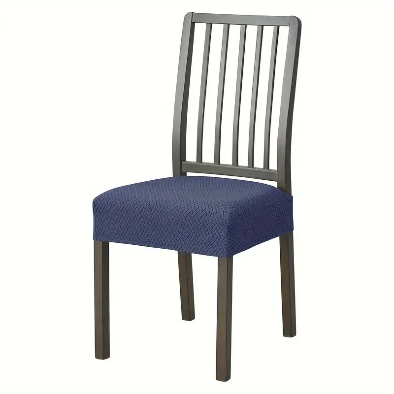 Stretch Jacquard Dining Chair Seat Cover - Solid Color, Removable & Anti-Dust