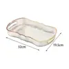 Acrylic Serving Tray with Handle Decorative Tray Jewelry Perfume Cosmetics Holder for Home Kitchen Bread Living Room Office 6