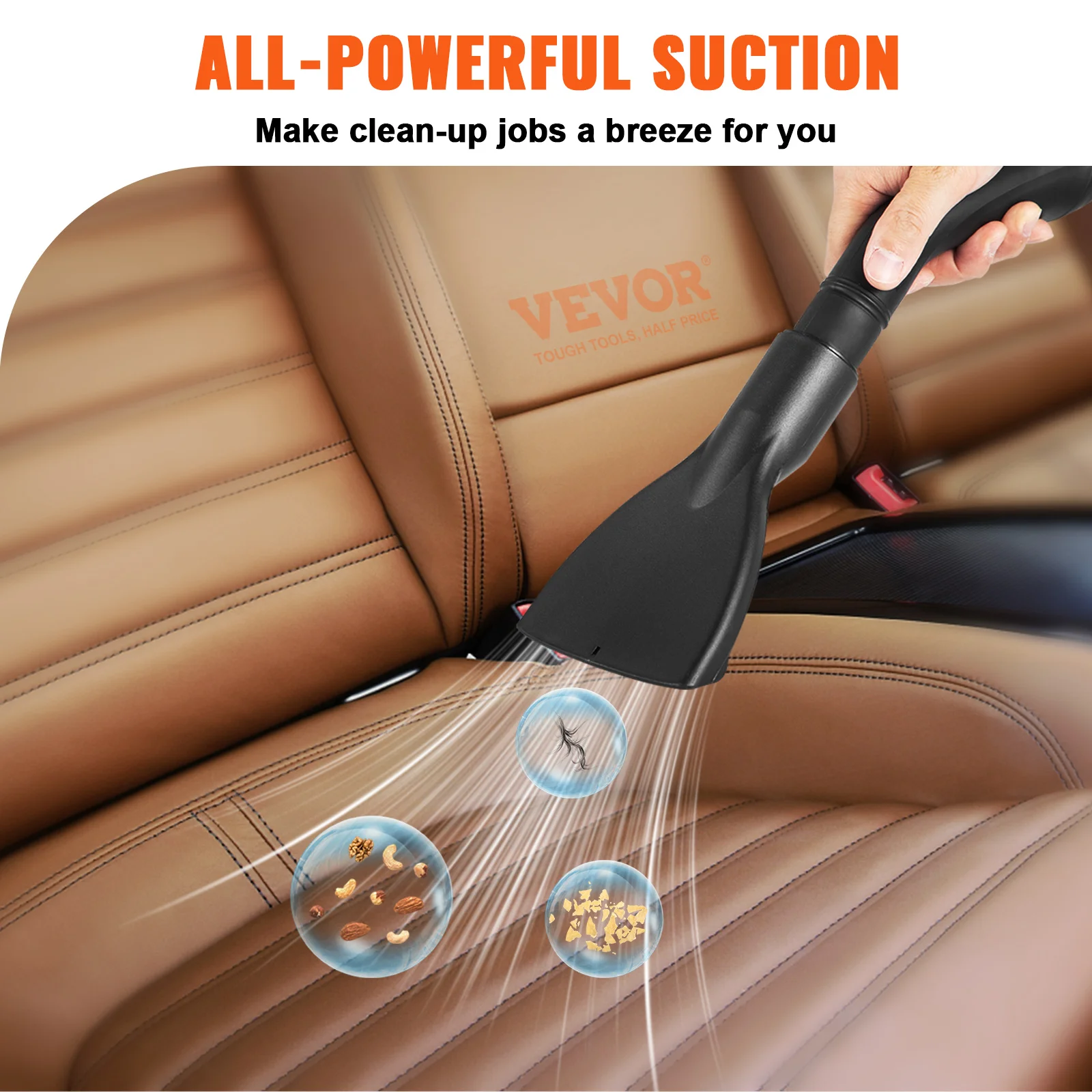 VEVOR Portable Wet and Dry Vacuum Cleaner 800W/1200W Power Strong Suction Vacuum Cleaner - Image 2