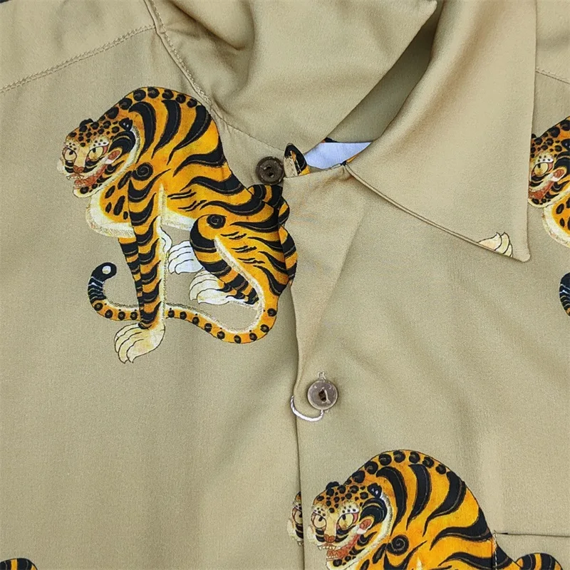 High Quality WACKO MARIA Print Tiger Totem Shirt Summer Casual Short Sleeve Shirt Mens Womens Hawaii Shirt Tops 5