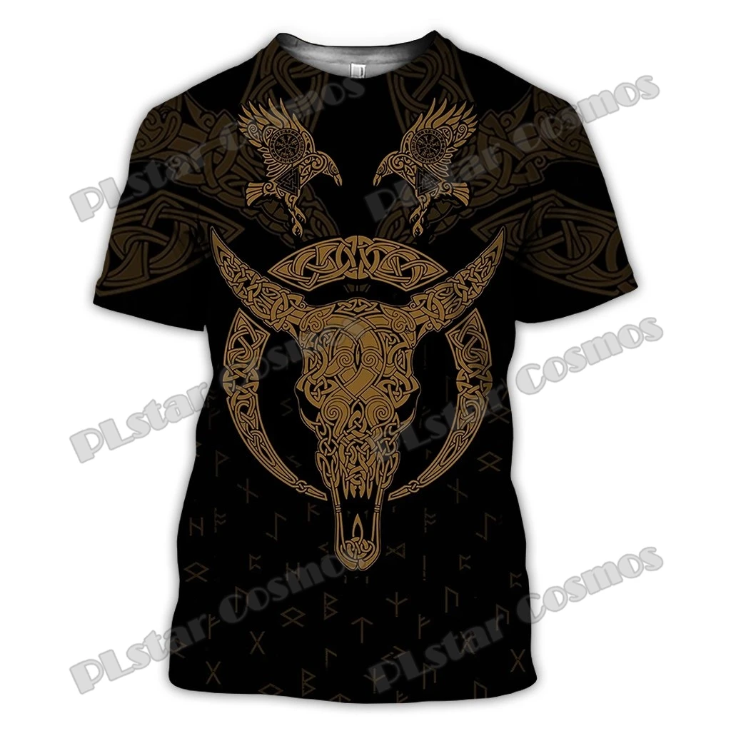 Sommer Männer T-Shirt Mjolnir Odin Drachen Tattoo 3d gedruckt T-Shirt Harajuku lässig Kurzarm T-Shirts Unisex Tops TX-195 – Detail 9