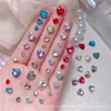 30pcs Multicolor Love Crystal Diamond Nail Charms Decoration Glass Pointed Bottom Peach Heart Gemstone Manicure Accessories 3