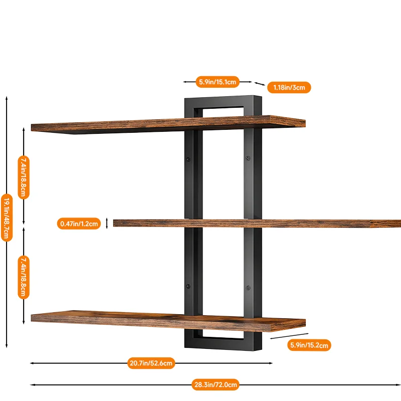 Modern Matte Black Floating Shelf 5