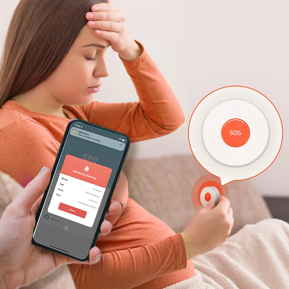 Zigbee SOS Emergency Call Button APP Notification Wireless Panic Button Alarm Emergency Alarm for Kid Elderly Patient