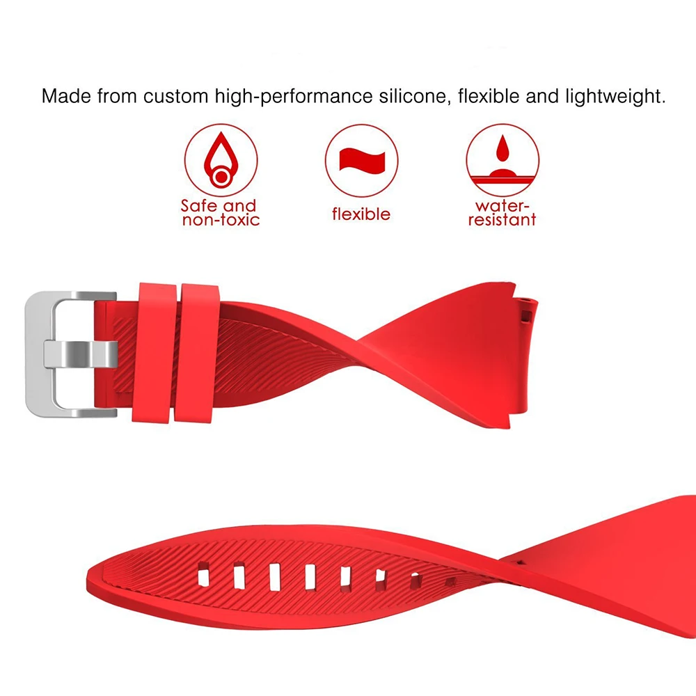 22mm Silicone Smartwatch Replacement Wristband - Durable Strap with Stylish Design